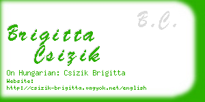 brigitta csizik business card